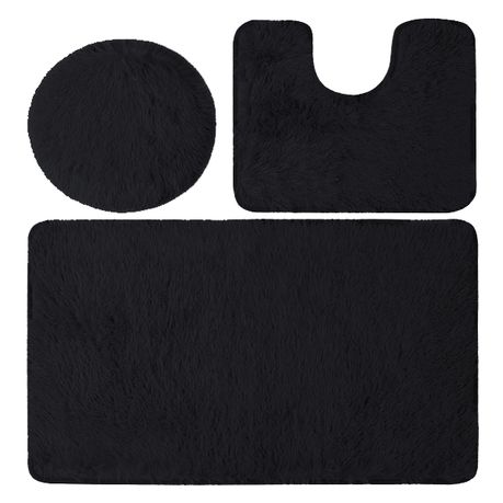 3 Piece Toilet Seat & Bathroom Mats Set