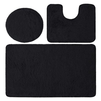 3 Piece Toilet Seat & Bathroom Mats Set