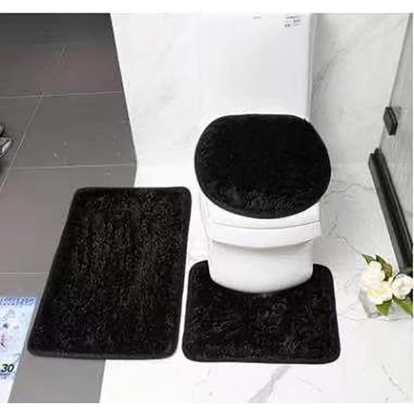 3 Piece Toilet Seat & Bathroom Mats Set