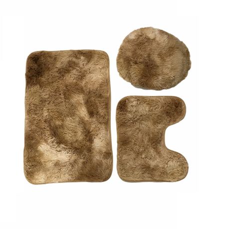 3 Piece Toilet Seat & Bathroom Mats Set