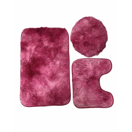 3 Piece Toilet Seat & Bathroom Mats Set