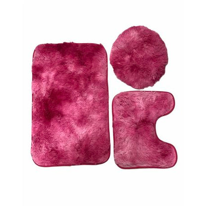 3 Piece Toilet Seat & Bathroom Mats Set